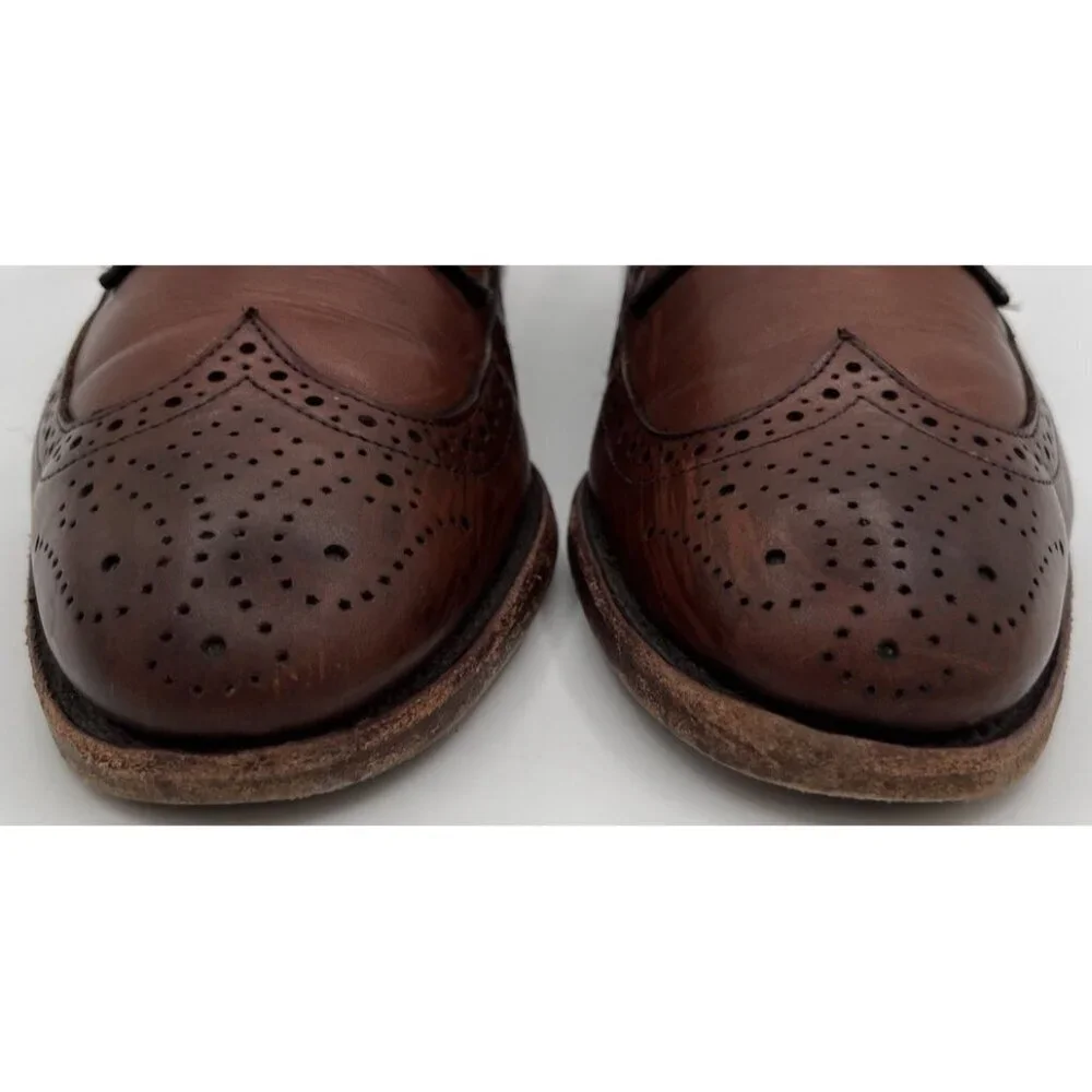 Allen Edmonds Madison Park Dark Walnut Brown Leather Wingtip Oxfords Size 9D